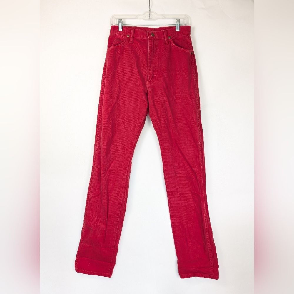 Wrangler 90s Jeans Size 11x36 Red 100% Cotton Western Fit Made in USA Women's